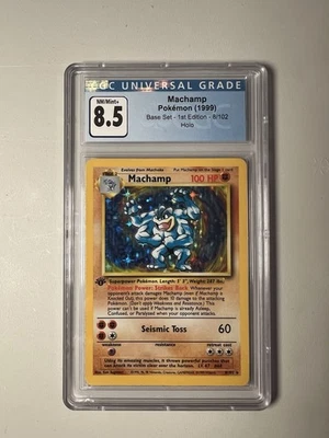 Pokemon 1st Edition Base Set Holo Machamp CGC 8.5 , PSA 8 - 9 Equivalent - Image 1 of 2