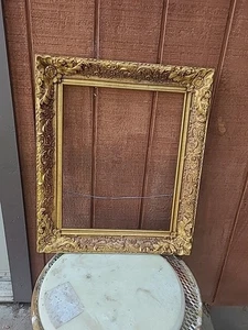 Vintage verzierter Bilderrahmen Holz gold vergoldet passend für 16x20 - Bild 1 von 10