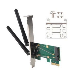 Carte Sans Fil WiFi Adaptateur PCI-E Express Vers PCI-E avec 2 Antennes Ex7318 - Photo 1/7