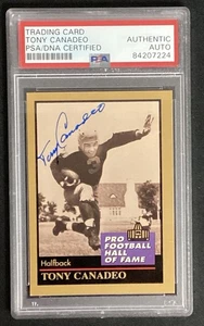 Tony Canadeo Signed 1991 Enor #24 Football Card HOF Packers Autograph PSA/DNA - Picture 1 of 2