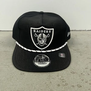 NUEVO CON ETIQUETAS Las Vegas Raiders New Era Cuerda El Golfista Snapback Negro Gorra Ajustable - Imagen 1 de 5