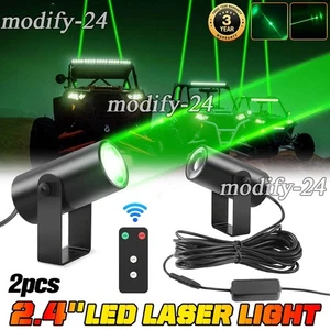 2PCS LASER GREEN LED Whip Light Fit Polaris RZR 1000XP ATV UTV Kawasaki Whipless - Picture 1 of 24