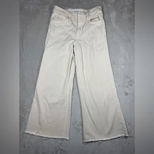 Frank & Eileen Galway Gaucho Natural Denim Cream Cropped Flare Pants Size 26 - Picture 1 of 16