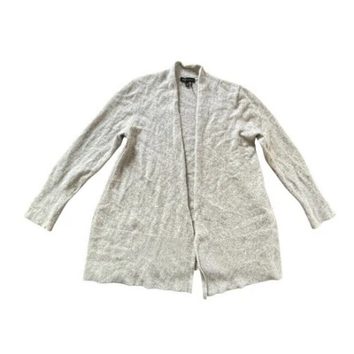 Cárdigan Donna Karan Mujer Gris Pequeño Pura Cachemira Frente Abierto Suéter Esponjoso Foto 1 de 4