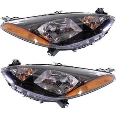 Headlight Assembly Set For 2011 2012 2013 2014 Mazda 2 Left and Right With Bulb - Image 1 of 4