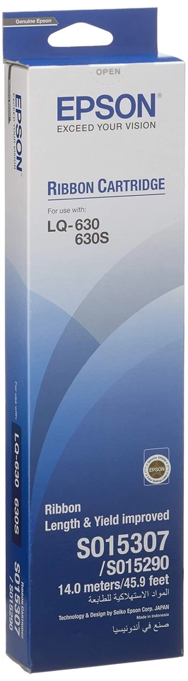 Epson Print Ribbon, Black, 24 Pin, Genuine - Image 1 of 4