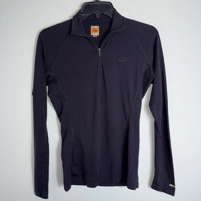 Chaqueta Icebreaker para mujer Bodyfit 200 1/4 cremallera capa base-gris oscuro-lana merino-S Foto 1 de 4