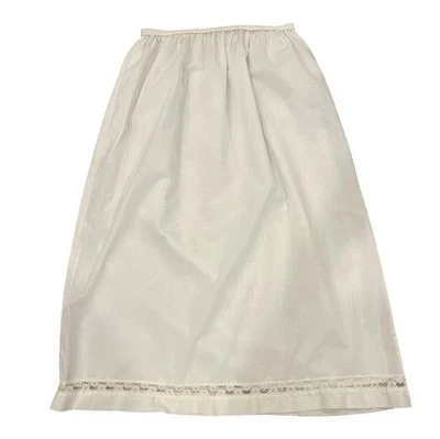 Lencería Piedra Media Deslizamiento L Blanco Encaje Borde Algodón Poliéster Mezcla Vintage años 70’s Foto 1 de 4