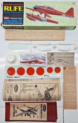 16" NAKAJIMA A6M2-N RUFE Seaplane Die Cut Balsa Model Airplane Kit Guillow's 507 - Image 1 of 4