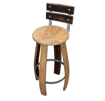 TOP NEU FASS BARHOCKER M8 TRESENHOCKER WEINFASS EICHENFASS STEHTISCHHOCKER Stuhl - Bild 1 von 4