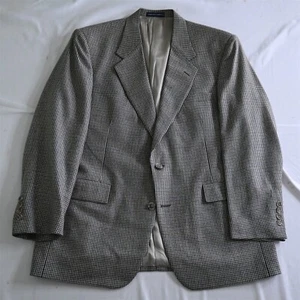 Roundtree Yorke 42R Herringbone Silk Wool Mens Blazer Suit Jacket Coat - Picture 1 of 12