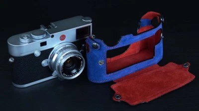 LUIGI TENDERLY BLUE/RED CASE for LEICA M10/M10-P,M10R,GRIP,FULLY LINED STRAP,UPS - Image 1 of 4