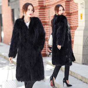 Nowy zimowy luksusowy damski płaszcz z futra lisa średnio długi zimowy ciepły prawdziwy futro lisa kurtki
