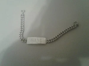 925 massiv Silber Identität Armband 25gramm Name GIM Vintage gebraucht. - Bild 1 von 10