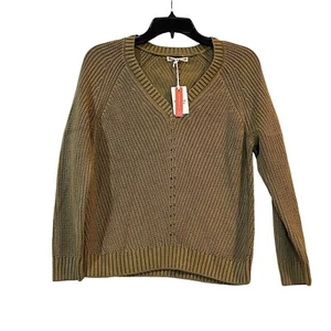 NUOVO maglione Marine Layer Ezra scollo a V XS oliva militare nuovo con etichetta 100% cotone - Foto 1 di 9