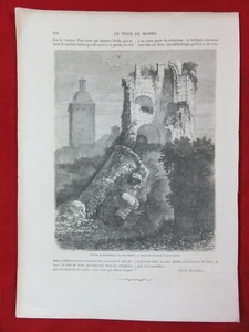 Original Holzstich,Heidelberger Schloss; Der gefallene Turm,Stroobant 1867 - Bild 1 von 3