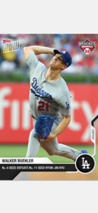 2020 TOPPS NOW BRACKET BONANZA CARD LOS ANGELES DODGERS WALKER BUEHLER #BB1-22