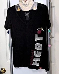 Sportiqe Apparel Co. Miami Heat V-Neck T-Shirt Large Black Made in USA NBA - Bild 1 von 6