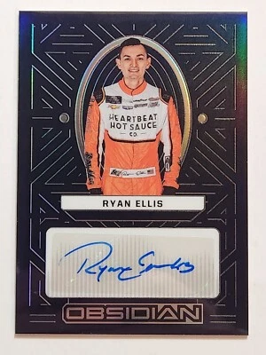 2023 Panini Chronicles NASCAR Racing Obsidian #RE Ryan Ellis Base Autograph - Image 1 of 2