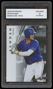 PETE ALONSO 2018 / ‘18 LEAF ROOKIES 1ST GRADED 10 ROOKIE CARD RC NY METS Peter