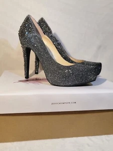 Jessica Simpson JS-PEHYTON Heels Pewter Multi Glitter Gabor | Size: Women’s 6 - Picture 1 of 8