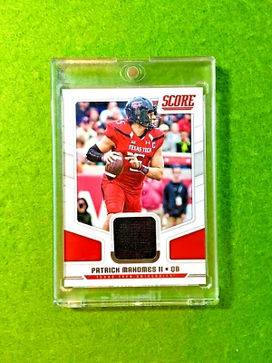 Patrick Mahomes JERSEY CARD 2017 DRAFT Jersey #5 TT SP  2018 Score MAKE AN OFFER - Image 1 of 4