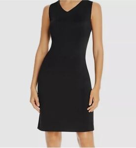 T Tahari Womens Black Solid Sleeveless Lined Crisscross-Back Sheath Dress Size14