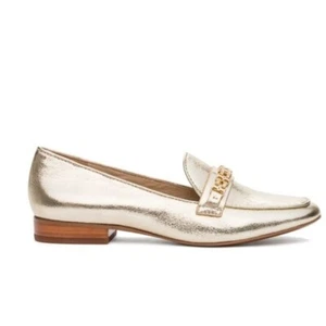 Mocassini Tory Burch Gemini Link in pelle dorata in 9,5 - Foto 1 di 8