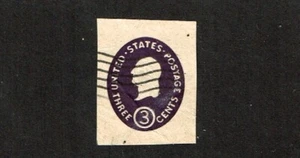 1950 U.S. STAMPED ENVELOPE 3c Dk Vio Washington Sc#U534 Used Cut Square See Note - Picture 1 of 1
