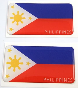 Philippines Philippine flag domed decal 3D sticker emblem 2.6" se tof 1 or 2 - Imagen 1 de 5
