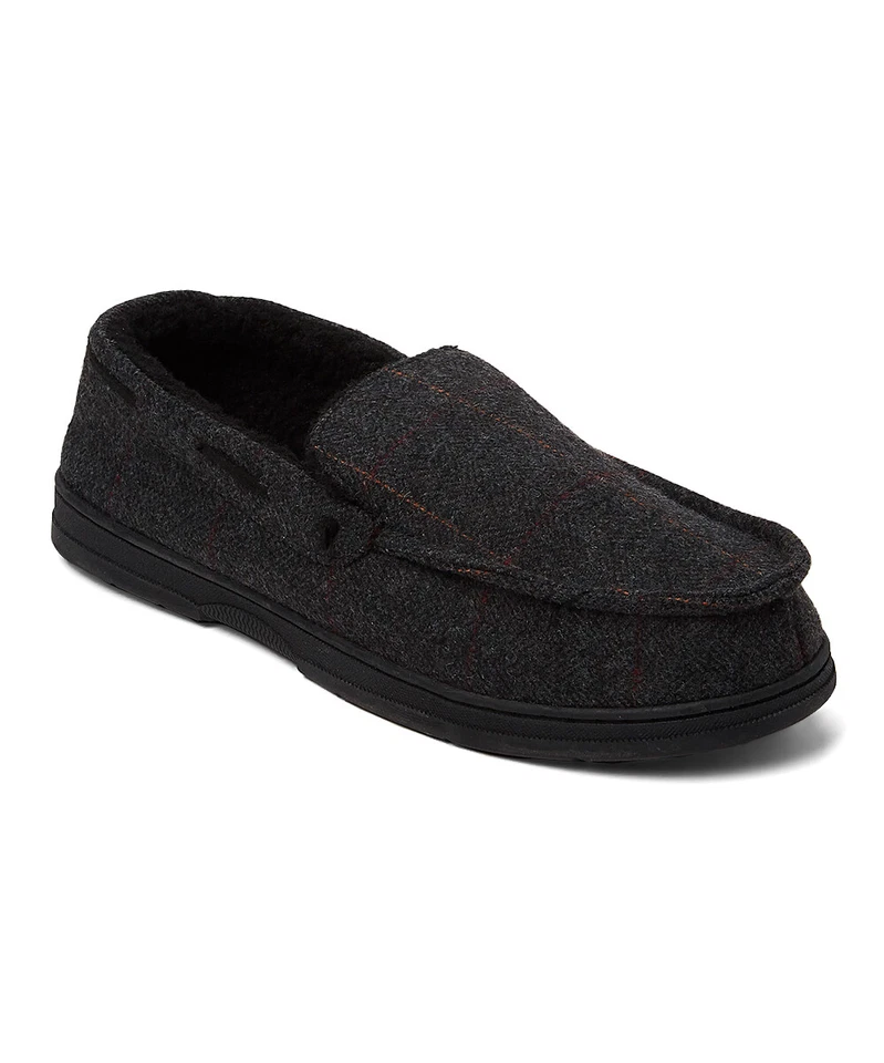 Тапочки мужские Gold Toe в елочку с пеной с эффектом памяти - темно-серые - размер маленький (7-8) - Изображение 1 из 1