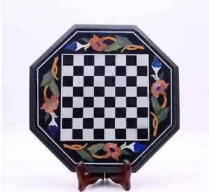 15'' Marble Octagon Chess Table Top with Inlay Art Coffee Table for Home  X-mas