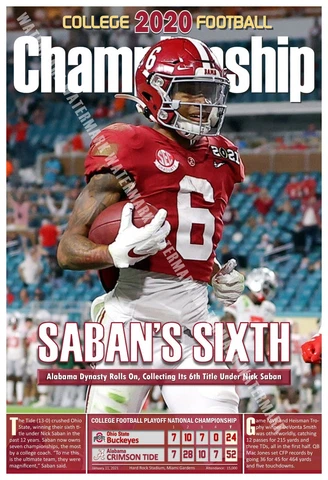 ALABAMA BEATS OHIO ST TO WIN 2020 NAT'L CHAMPIONSHIP 13x19 COMMEMORATIVE POSTER Cover
