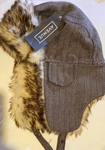 Men Trapper Hat Cap Ski Ushanka Russian Cossack Faux Fur Lined Warm Winter Cap - Picture 1 of 6