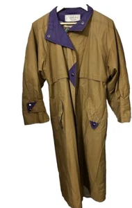 Lifestyles by Mulberry Street Women's 8 Brown and Purple Raincoat Trench w Liner - Picture 1 of 17