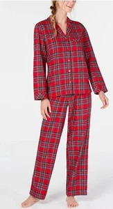 FAMILY Pjs PAJAMAS Women's 2-Piece Red Brinkley Plaid Pajama Set Sz Small NWT - Picture 1 of 6
