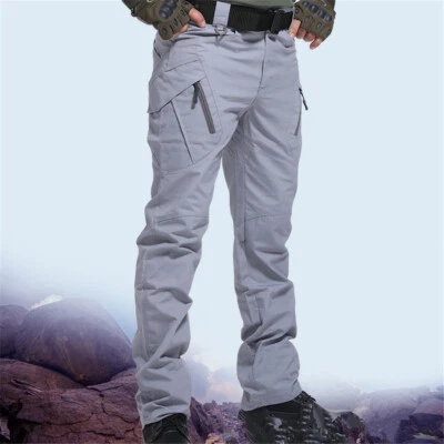 Pantalones de hombre impermeables carga senderismo a prueba de viento caminar pantalones tácticos Foto 1 de 4
