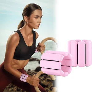 Wrist Ankle Weights Set of 2 (1Lb Each) Adjustable Wearable Ankle Weights Silico - Picture 1 of 12