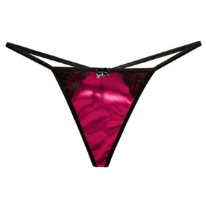 Sexy Womens T-back Panties Satin Thong G-string Briefs Lace Lingeries Underwear - Picture 1 of 27