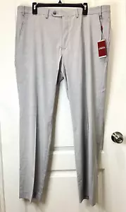 Pantalones de vestir Alfani 40/32 gris claro calce ajustado rendimiento elástico - Imagen 1 de 7