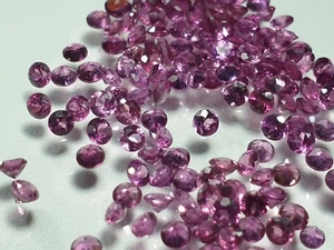 100% Natural Rhodolite 2x2 MM Round Faceted Cut 10 Ps. Lot / 0.55 Crt/ Gemstone - Imagen 1 de 7