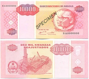 ANGOLA NOTE 10000 KWANZAS REAJUSTADOS 1995 SPECIMEN P 137s UNC - Picture 1 of 1