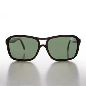 Square Black Aviator with Real Glass Impact Resistant Lens - Buddy - Picture 1 of 3