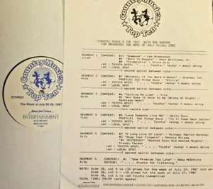 RADIO SHOW: 7/20/87 COUNTRY TOP 10 PROFILE OAK RIDGE BOYS; HANK WILLIAMS JR. - Picture 1 of 1