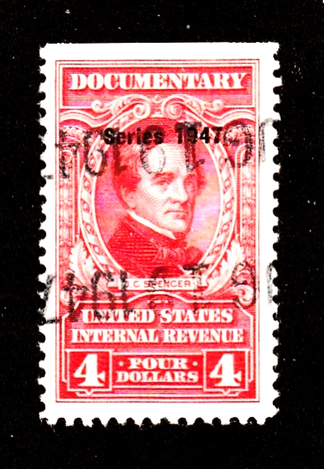 U. S. Revenue ~ R476 ~ 1947 ~ $4 Red ~ DOCUMENTARY ~ Used VF/XF - Image 1 of 1