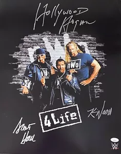 Hulk Hogan Kevin Nash Scott Hall Signed 16x20 JSA NWO WCW WWE 4 Life #3 - Picture 1 of 2