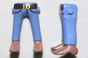 12116, 2x Lange Hose, blau, bedruckt, Stiefel (Absatz), hellbraun - Picture 1 of 1