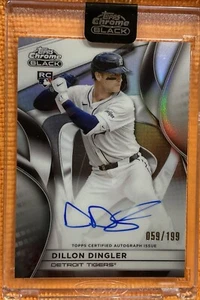 2025 Topps Chrome Black Dillon Dingler #CBA-DD Refractor 59/199 RC Autograph - Picture 1 of 6