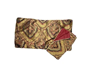 Chezmoi Luxury Pair of Shams King Pillowcases Gold Burgundy Black Bedding 2 - Picture 1 of 5