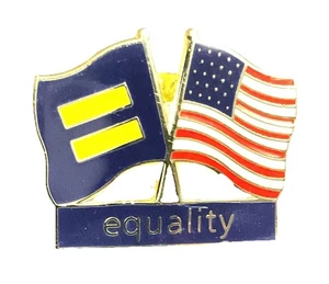 Crossed Flags Equality US Pin DA2 - Picture 1 of 4